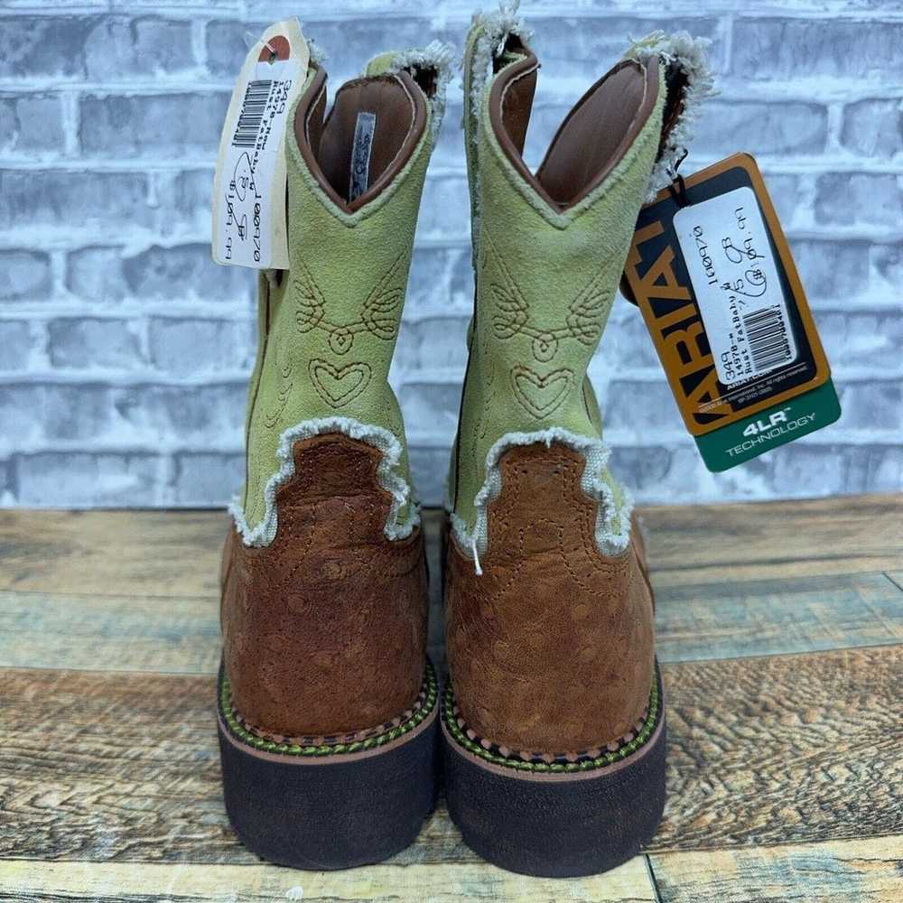 Ariat Fat Baby Brown Green 4LR Boots Cowboy 14970… - image 7