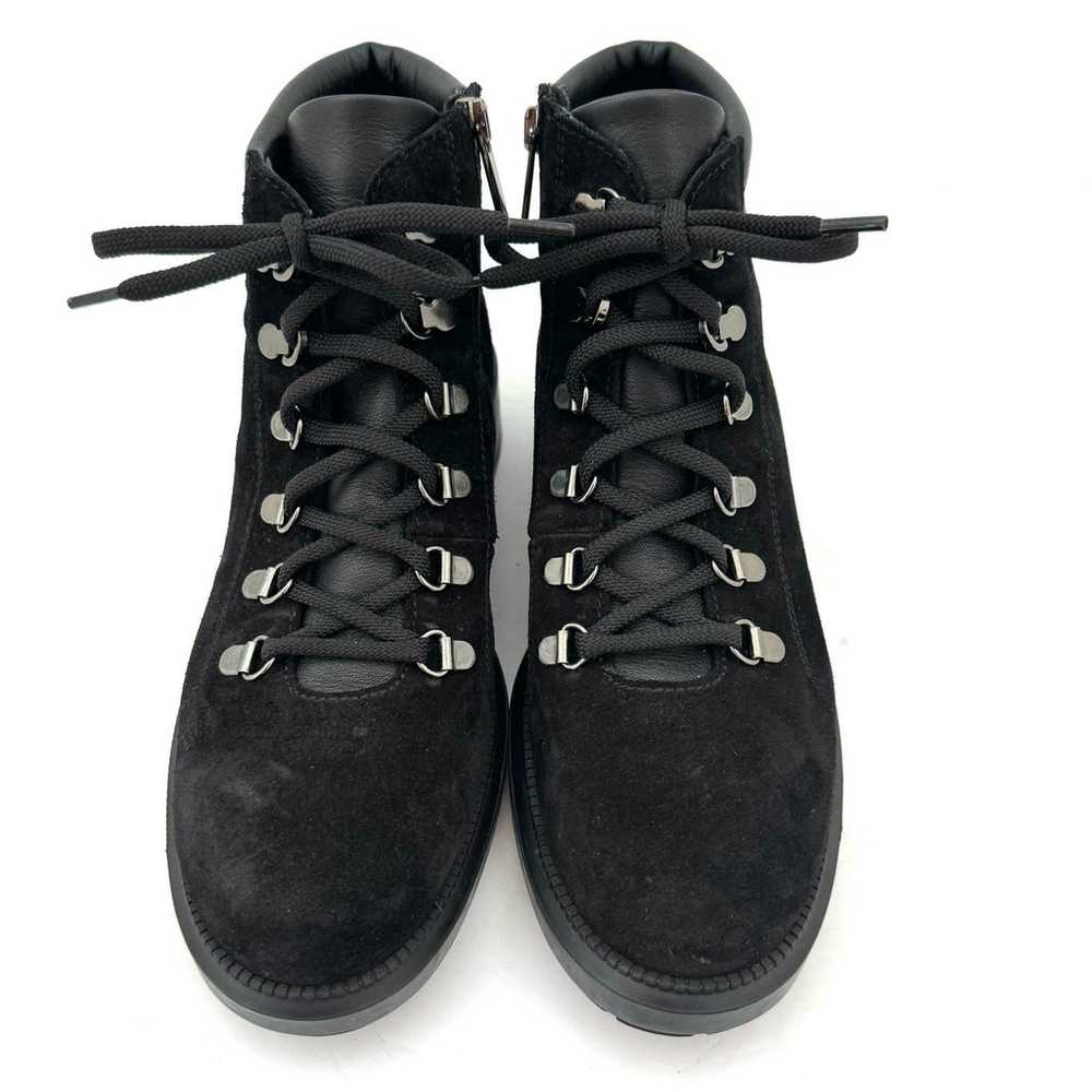 Aquatalia Liviana Black Suede Lace Up Hiker Boot … - image 4
