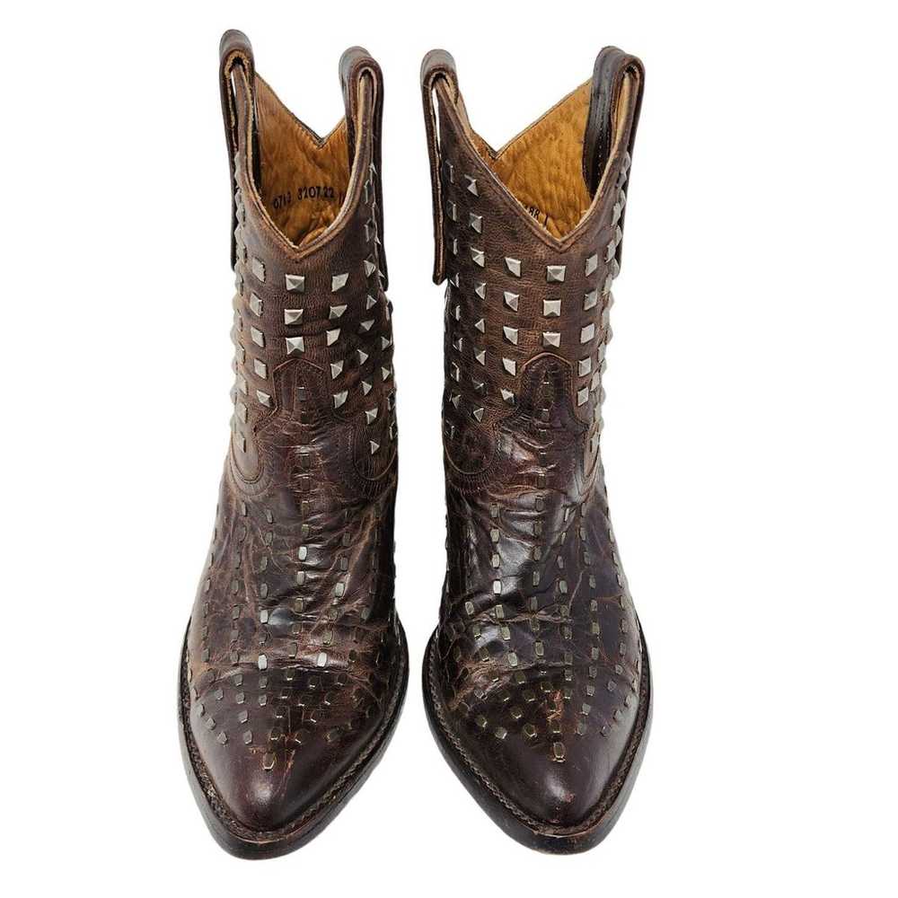 Old Gringo Brown Leather Studded Cowboy Boots Wes… - image 4