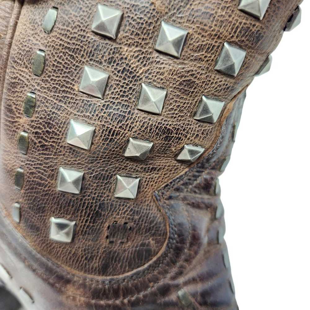 Old Gringo Brown Leather Studded Cowboy Boots Wes… - image 9
