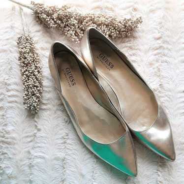 Guess by Marciano Metallic Gold Leather Flats Size