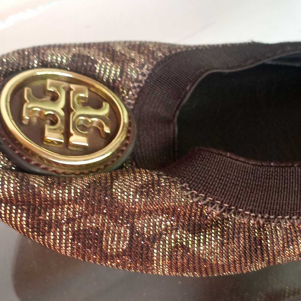 Tory Burch Metallic Gold Brown Ballet Flats Women… - image 2