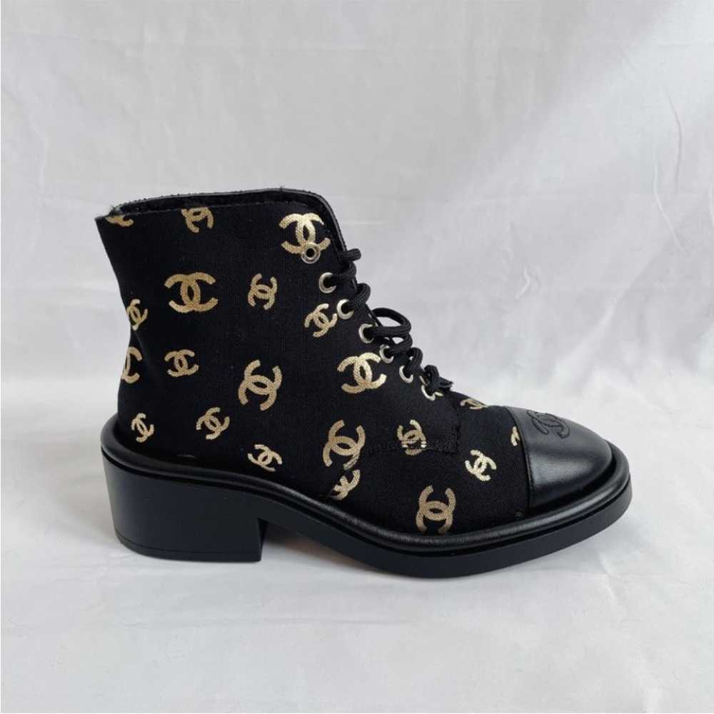 Chanel Leather lace up boots - image 7