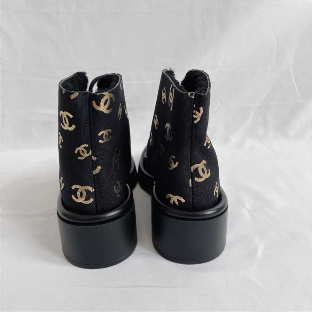 Chanel Leather lace up boots - image 8