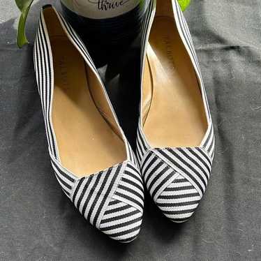 Talbots Edison Black And White Stripped Flat Shoes