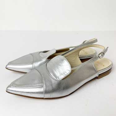 Butter Leather Slingbacks Flats Silver 6 - image 1