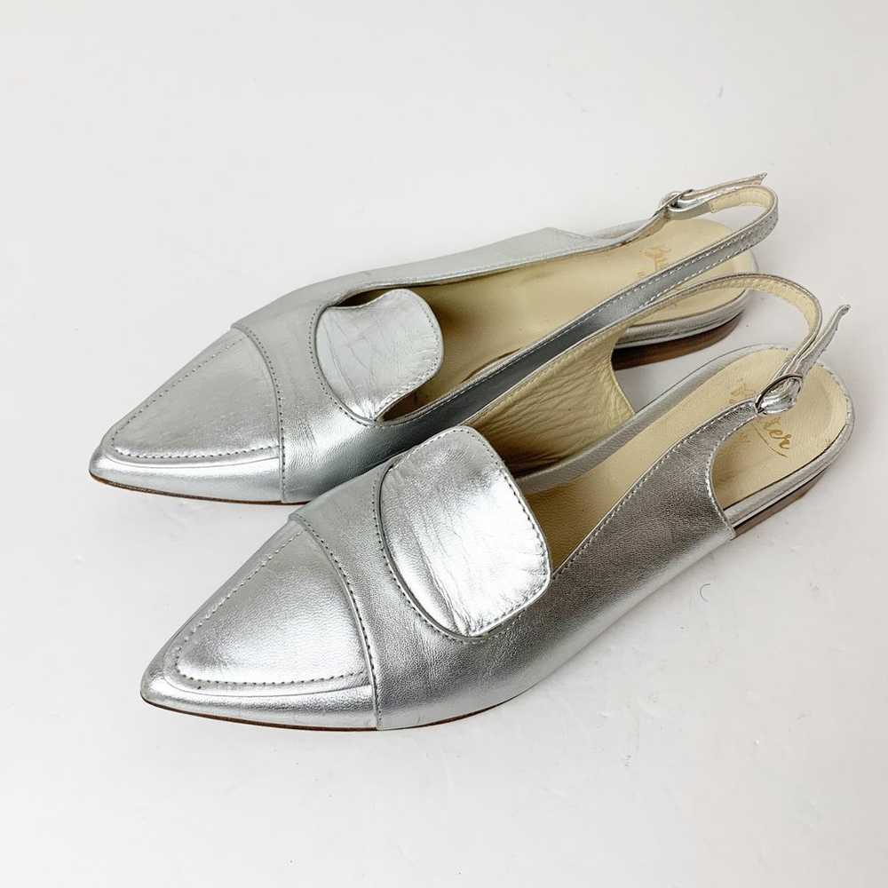 Butter Leather Slingbacks Flats Silver 6 - image 2