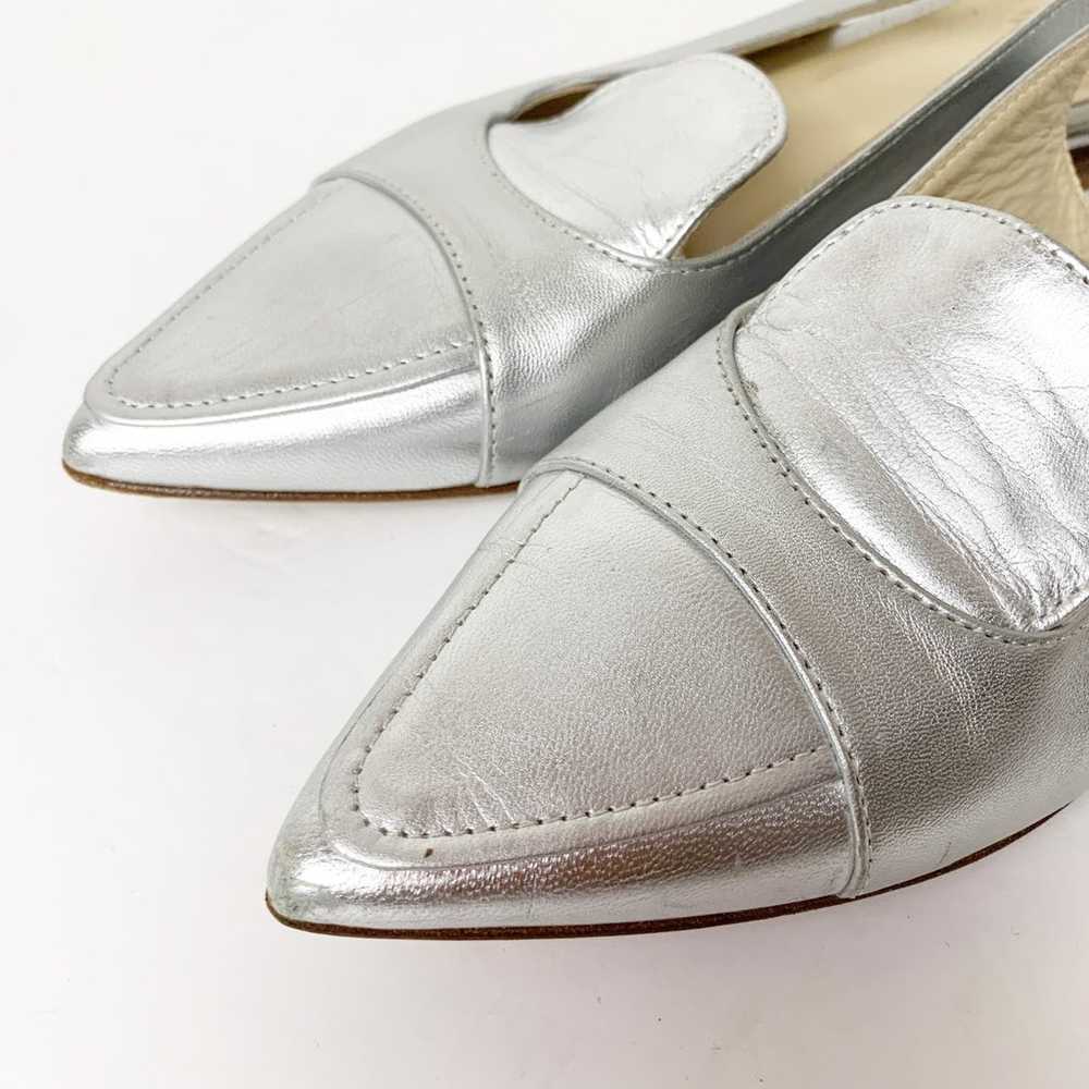 Butter Leather Slingbacks Flats Silver 6 - image 3
