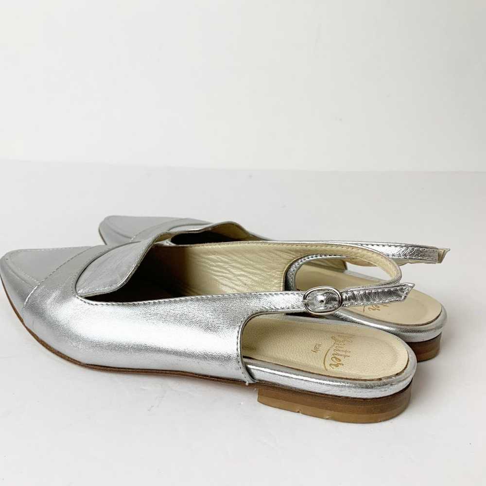 Butter Leather Slingbacks Flats Silver 6 - image 4