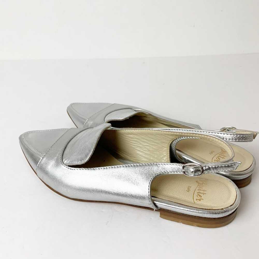 Butter Leather Slingbacks Flats Silver 6 - image 5