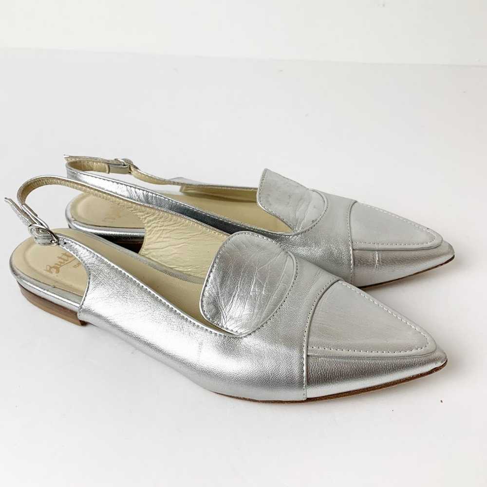 Butter Leather Slingbacks Flats Silver 6 - image 7
