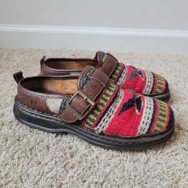 Born Size 9 Loafers Aztec Tribal Leather Shoes Si… - image 1