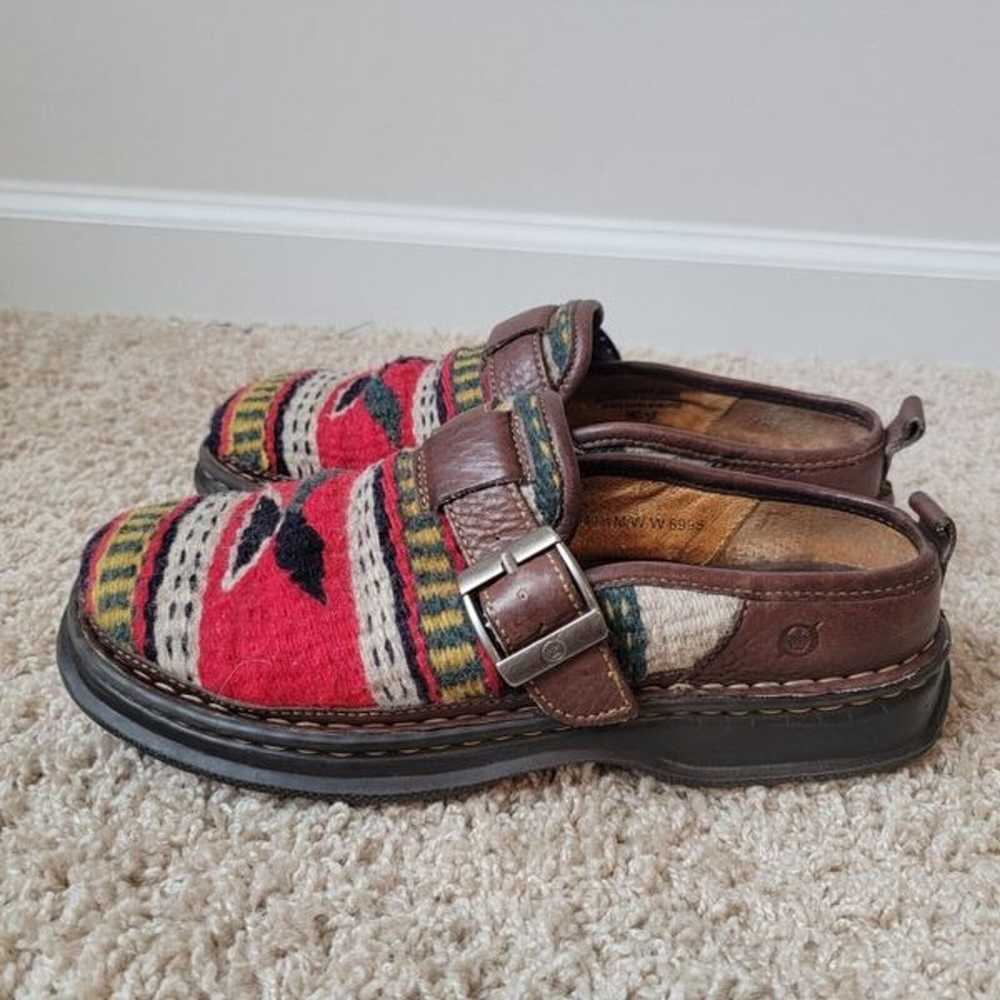 Born Size 9 Loafers Aztec Tribal Leather Shoes Si… - image 3
