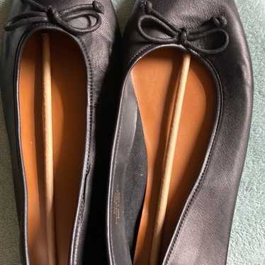 Flats- black leather-long tall sally -Size 15 - image 1