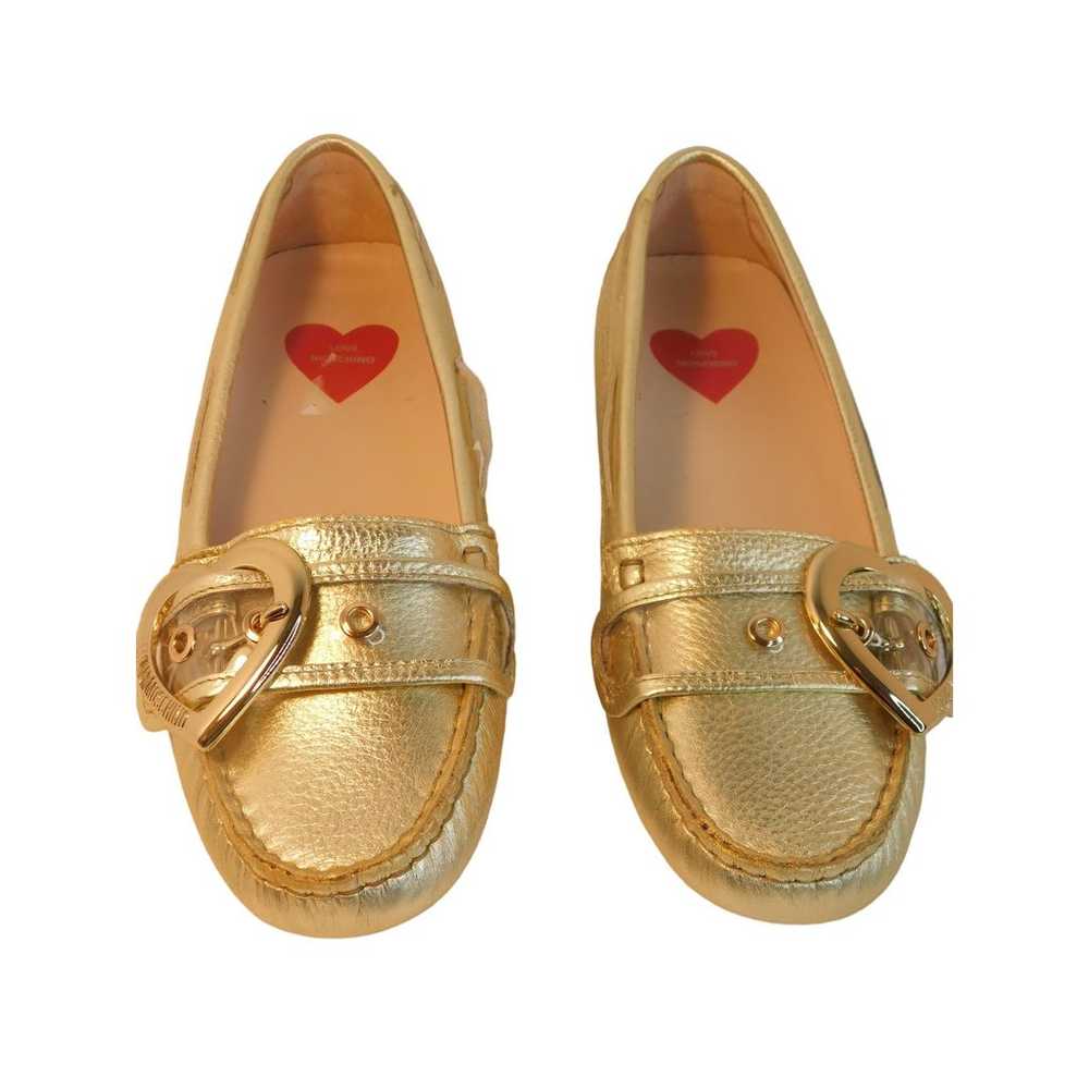 Love Moschino Gold Metallic Loafer Ballet Flat Mo… - image 1