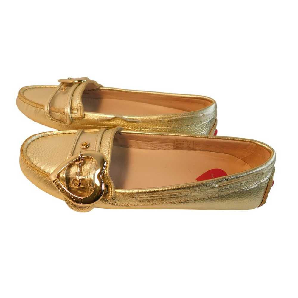 Love Moschino Gold Metallic Loafer Ballet Flat Mo… - image 2