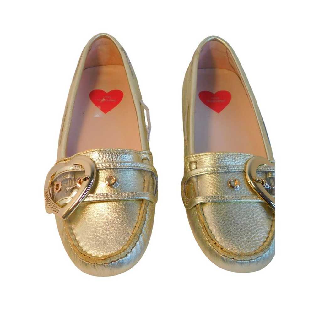Love Moschino Gold Metallic Loafer Ballet Flat Mo… - image 3