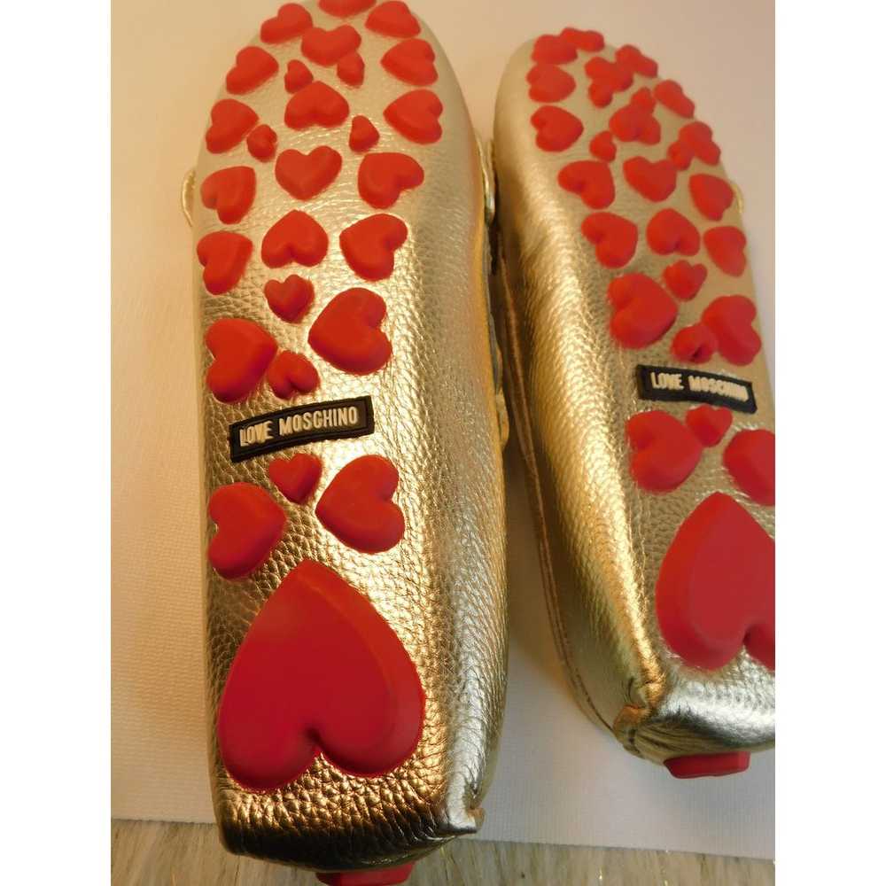 Love Moschino Gold Metallic Loafer Ballet Flat Mo… - image 5