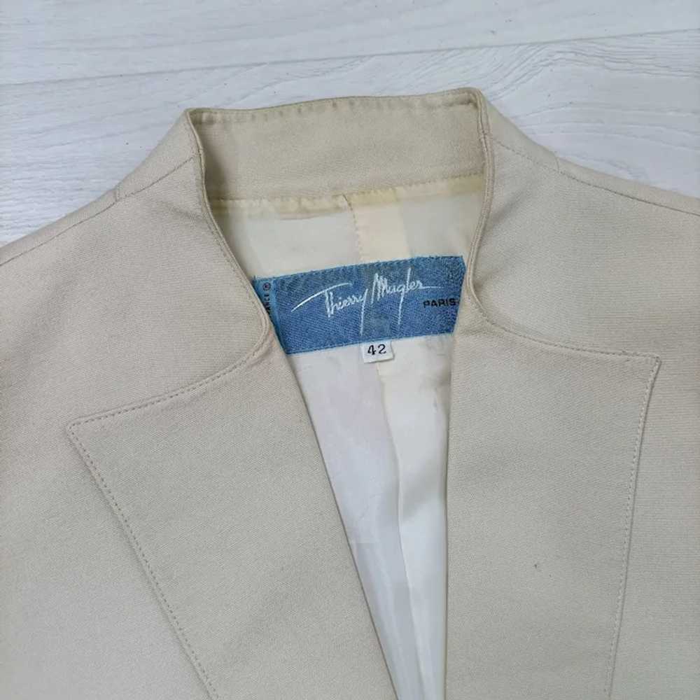 Mugler vintage jacket beige and blue - image 4