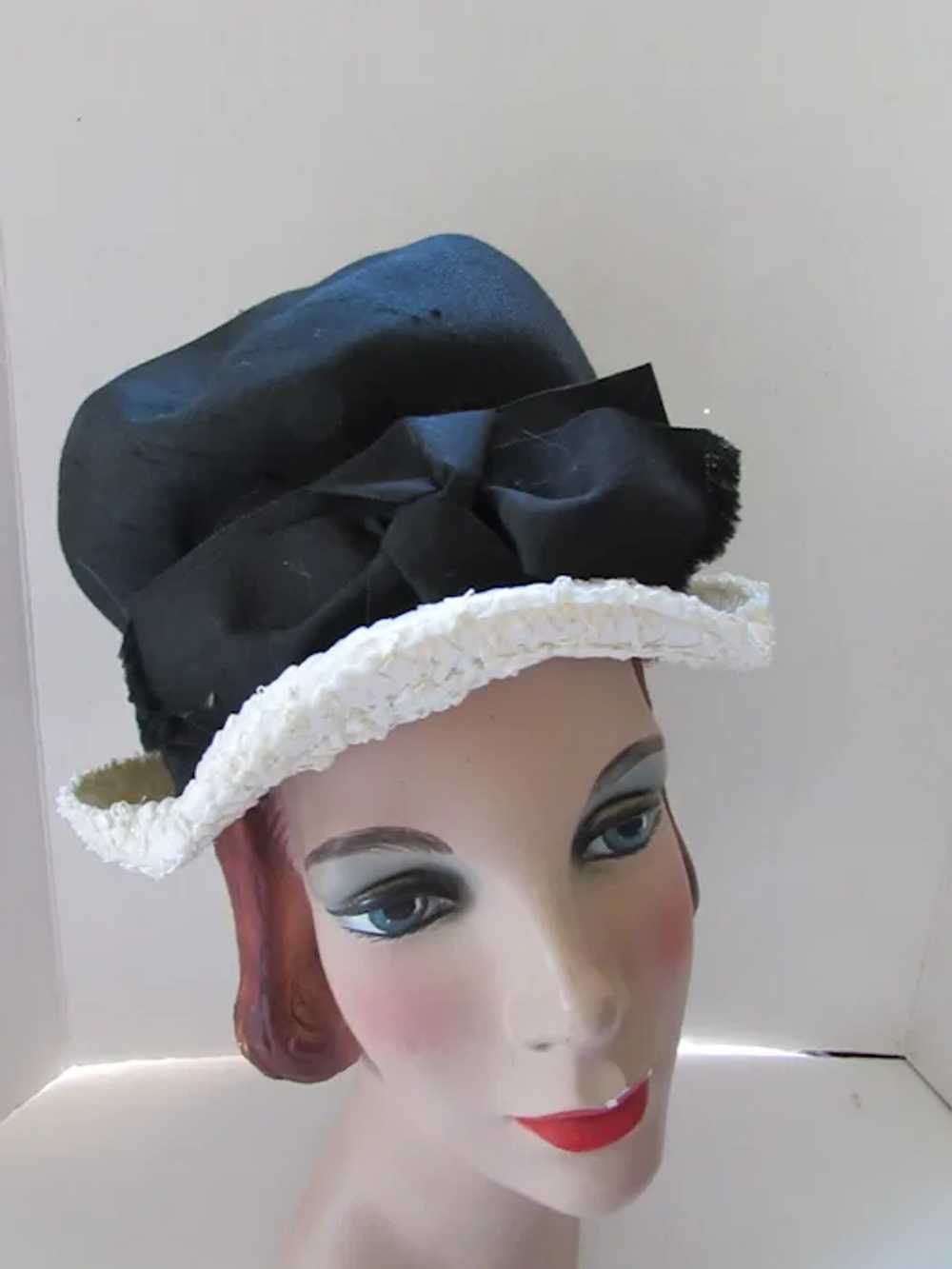 Mid Century Modified Bucket Hat in Black & White … - image 2
