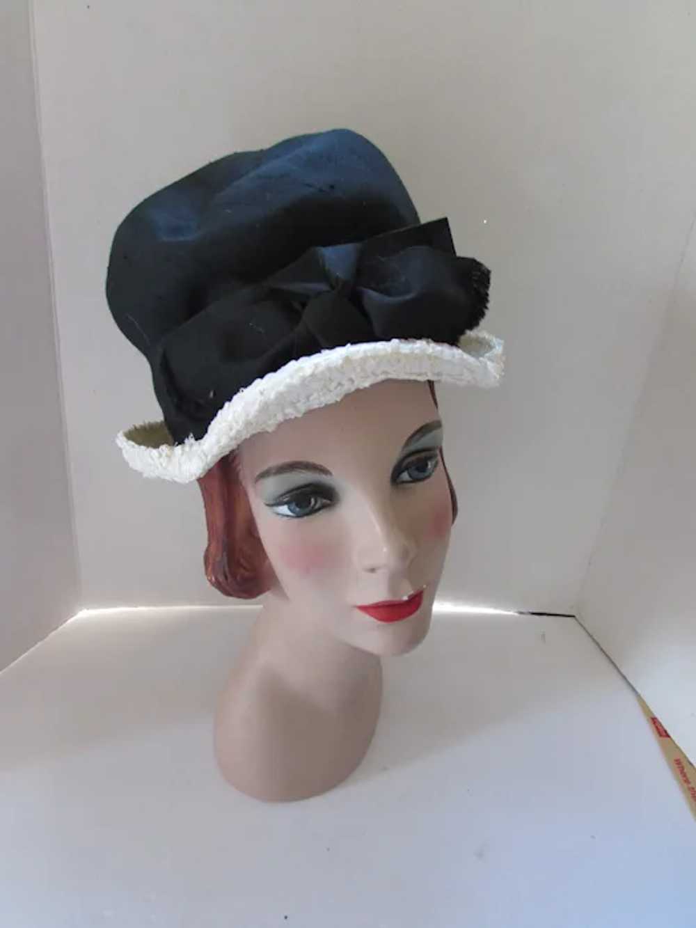 Mid Century Modified Bucket Hat in Black & White … - image 3