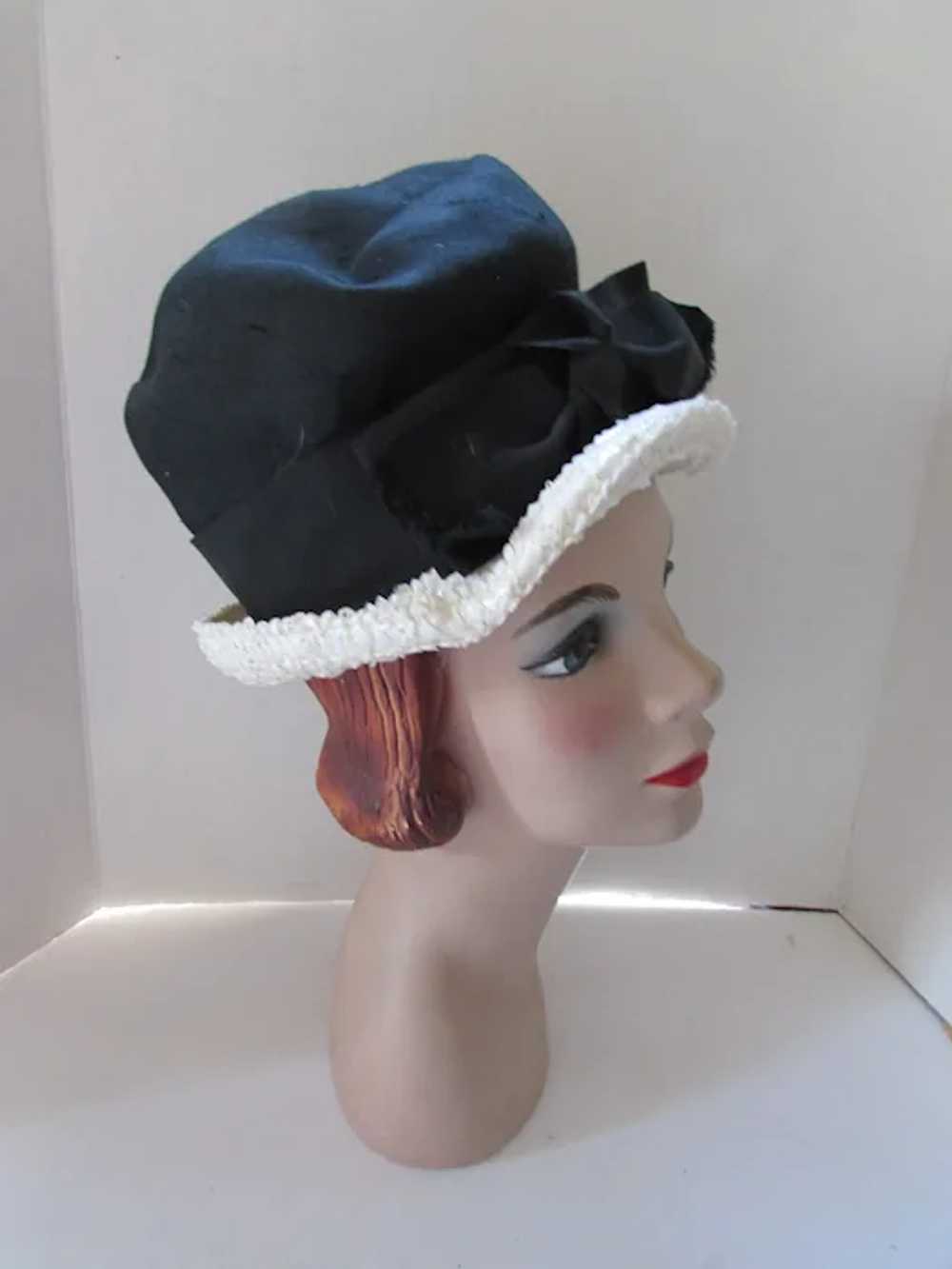 Mid Century Modified Bucket Hat in Black & White … - image 4