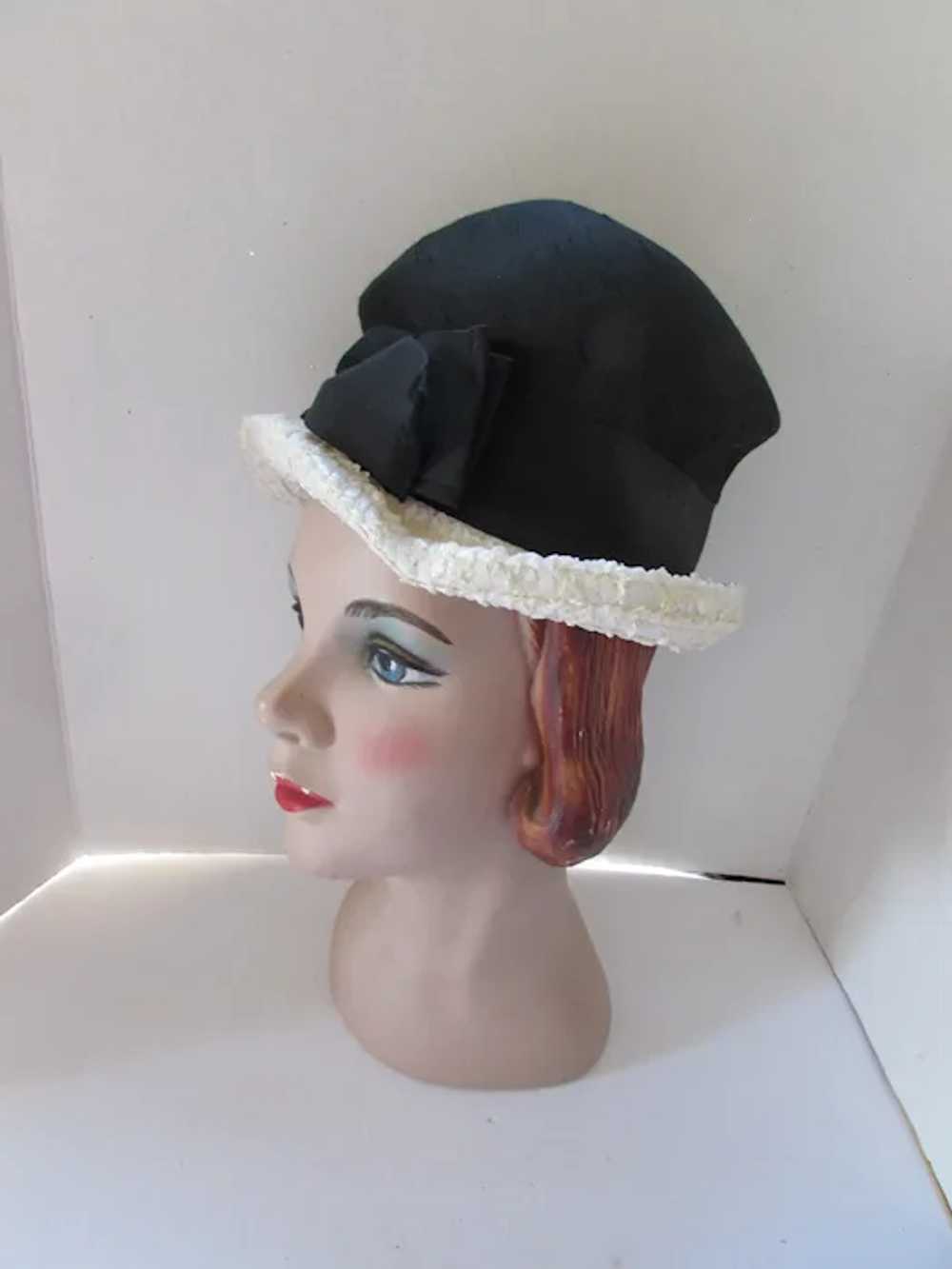 Mid Century Modified Bucket Hat in Black & White … - image 5