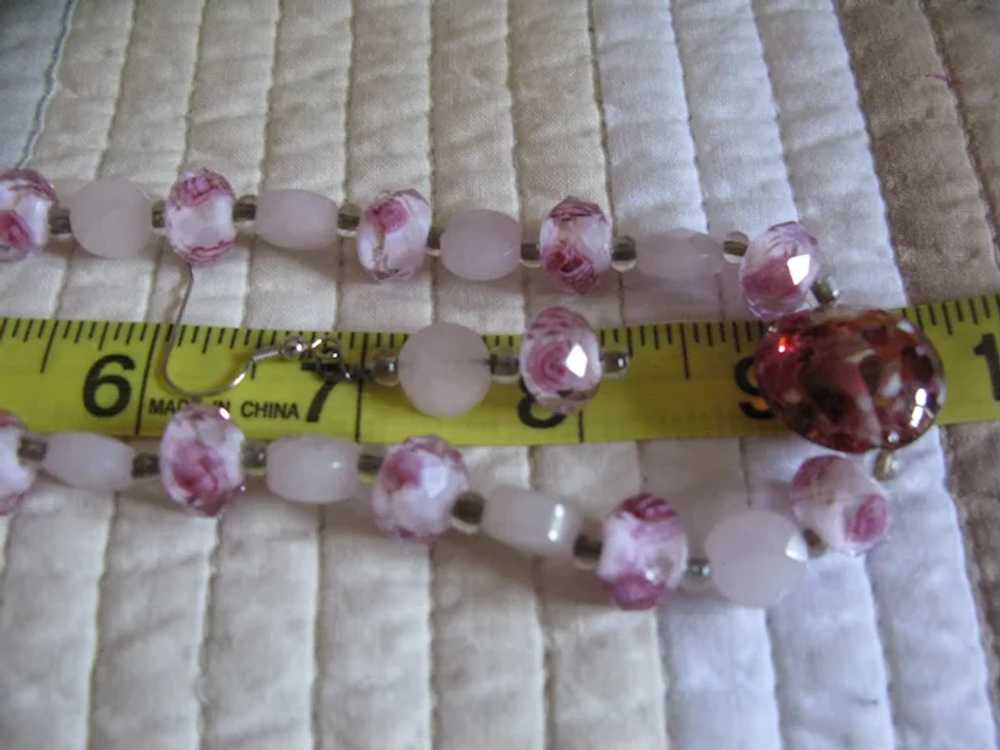 Rose Quartz Artisan Bead 18 Inch Necklace with Ma… - image 3