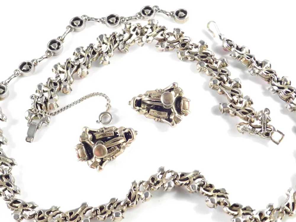 Hollycraft Rhinestone Necklace Bracelet Earrings … - image 6