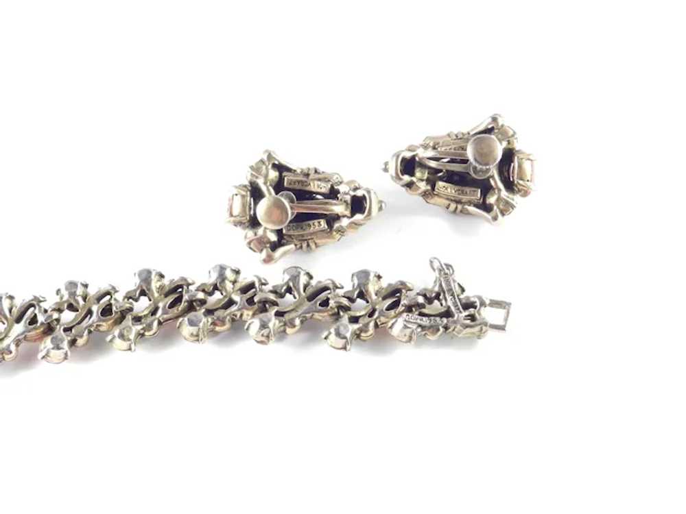 Hollycraft Rhinestone Necklace Bracelet Earrings … - image 7