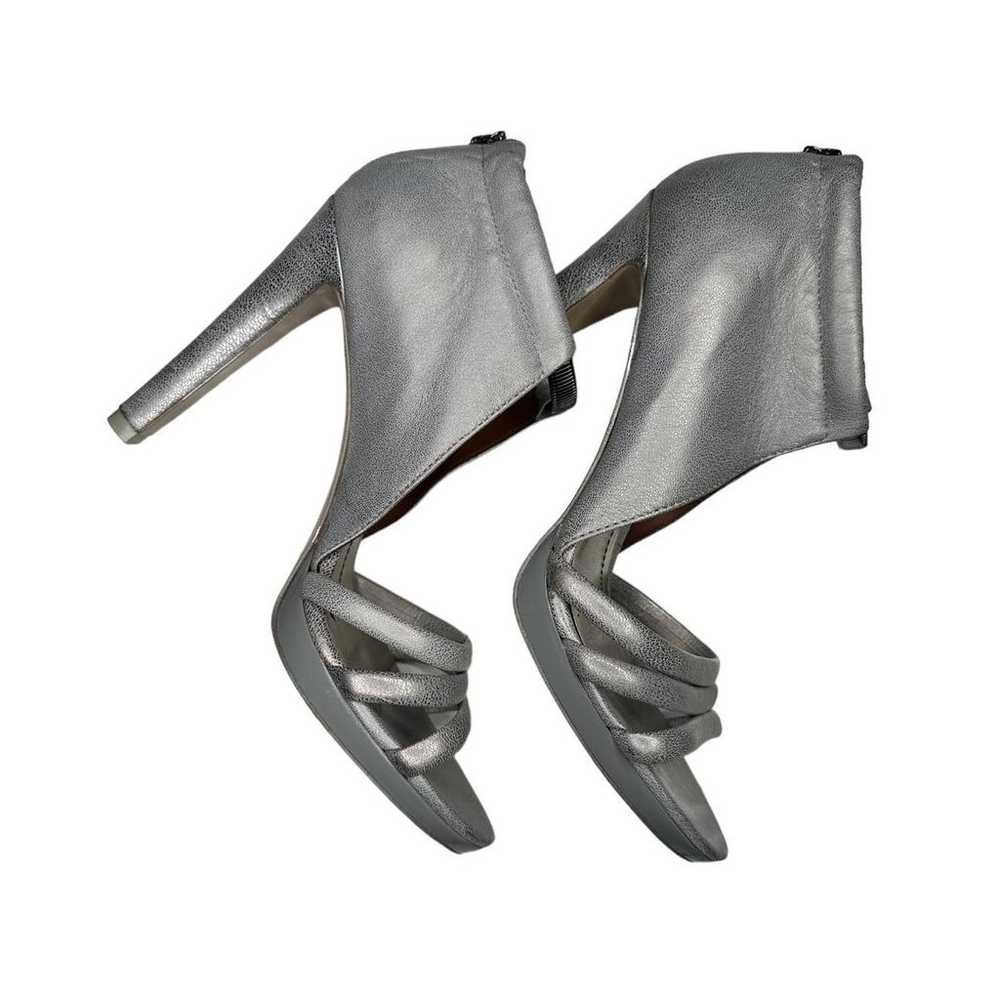BCBGMAXAZRIA Silver strappy leather heels - size 8 - image 2