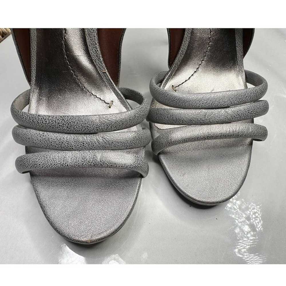 BCBGMAXAZRIA Silver strappy leather heels - size 8 - image 3
