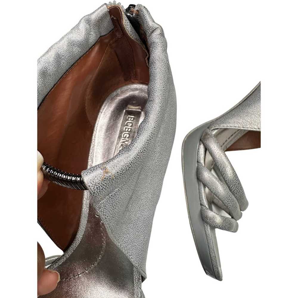 BCBGMAXAZRIA Silver strappy leather heels - size 8 - image 4