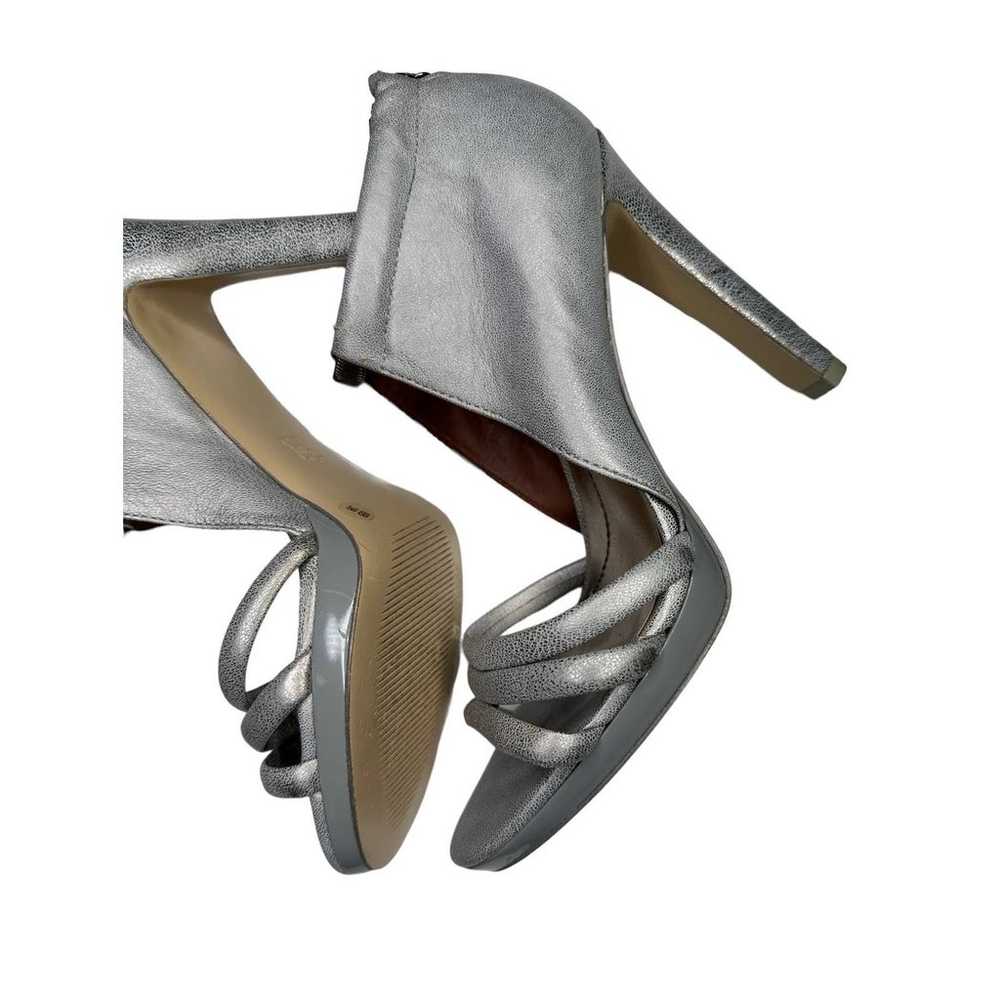 BCBGMAXAZRIA Silver strappy leather heels - size 8 - image 7