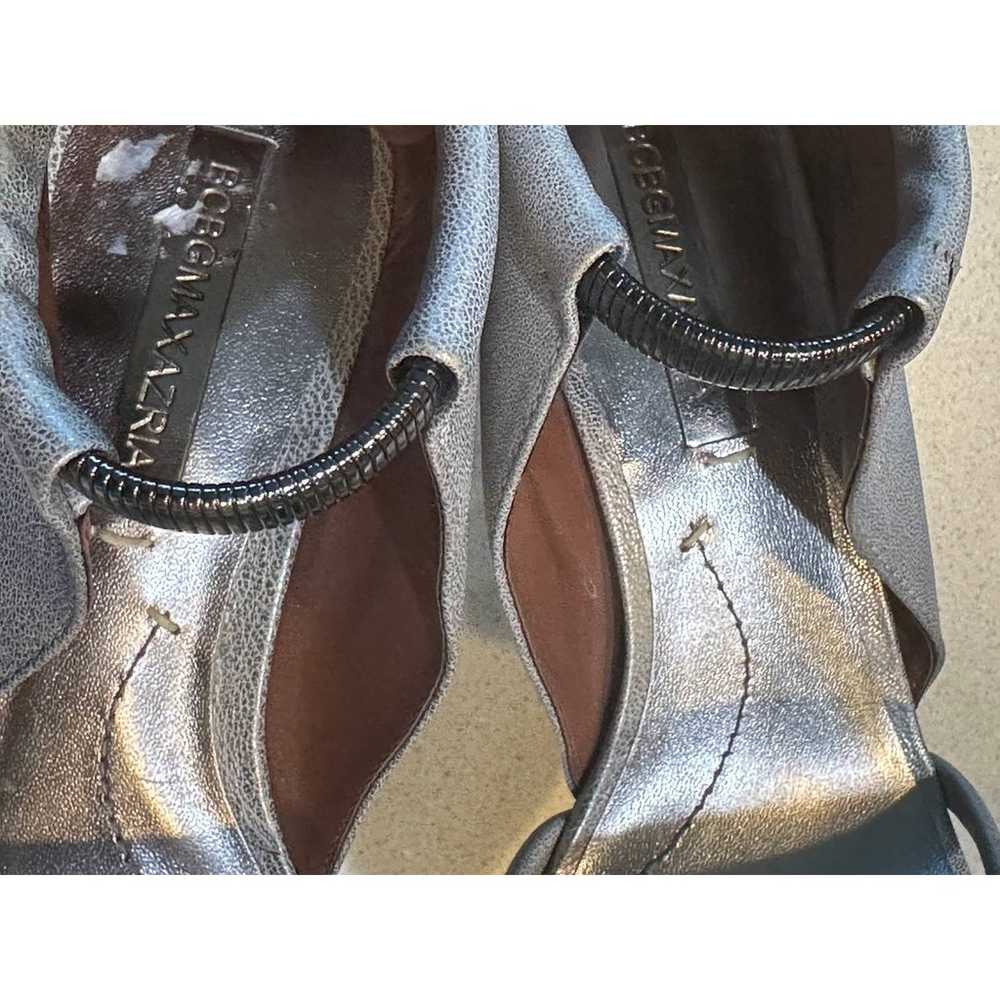 BCBGMAXAZRIA Silver strappy leather heels - size 8 - image 9