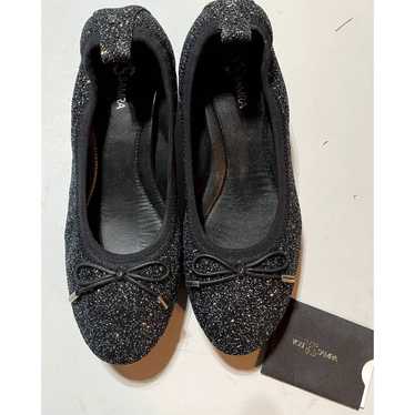 Yosi Samra Black/Glitter Low heeled Evening Pump … - image 1