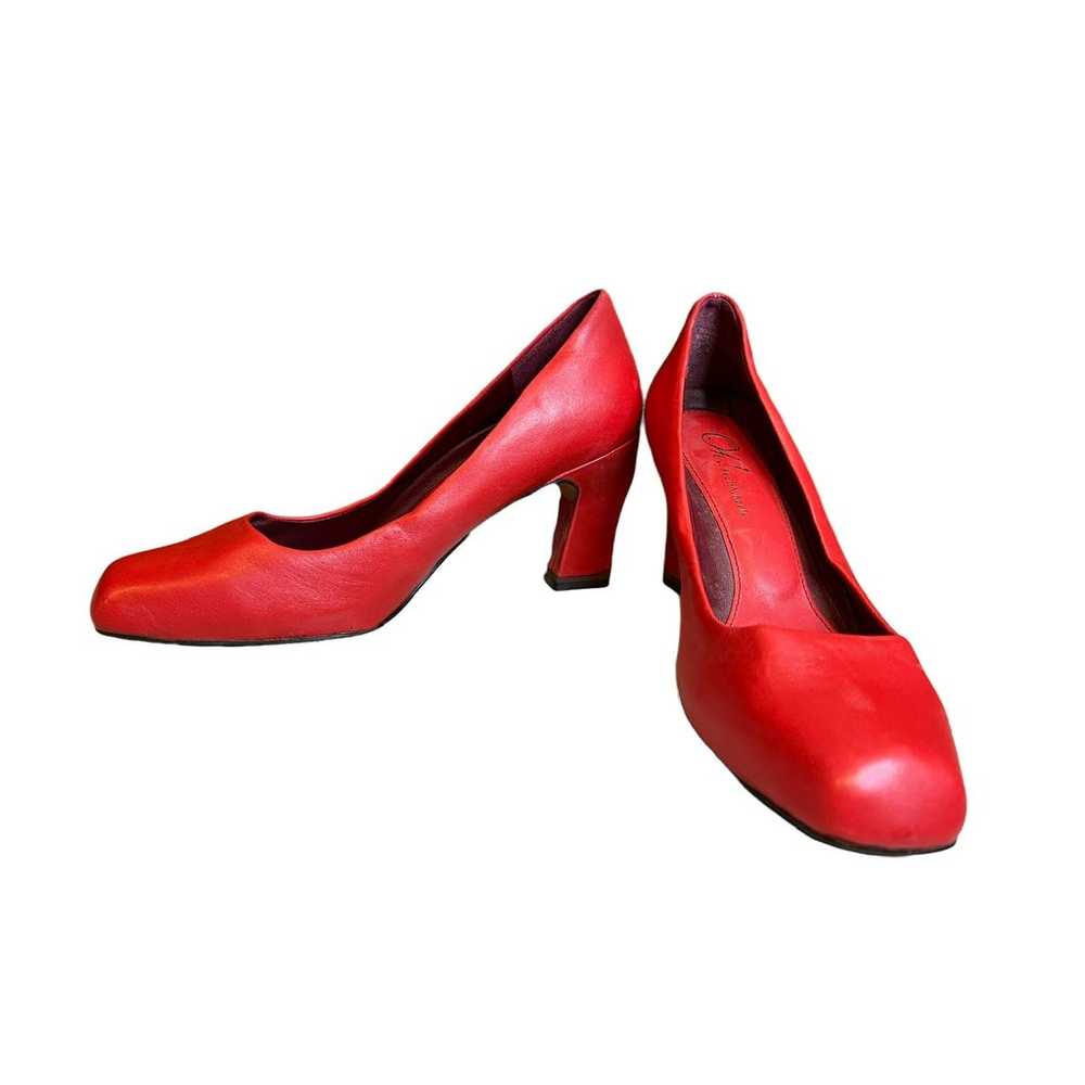 Vintage red leather pin up pumps - image 2