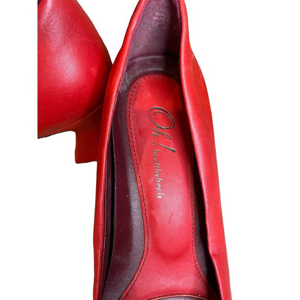Vintage red leather pin up pumps - image 4