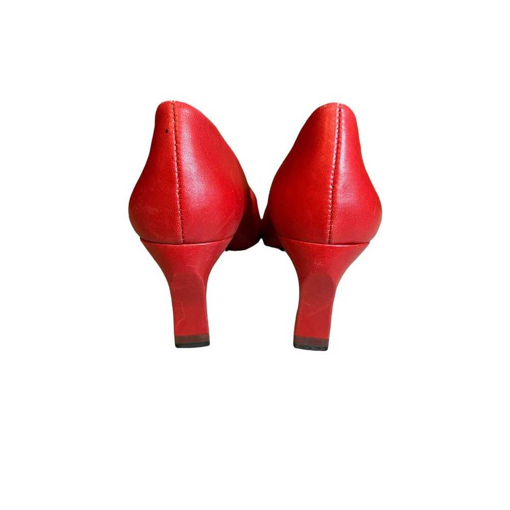 Vintage red leather pin up pumps - image 5