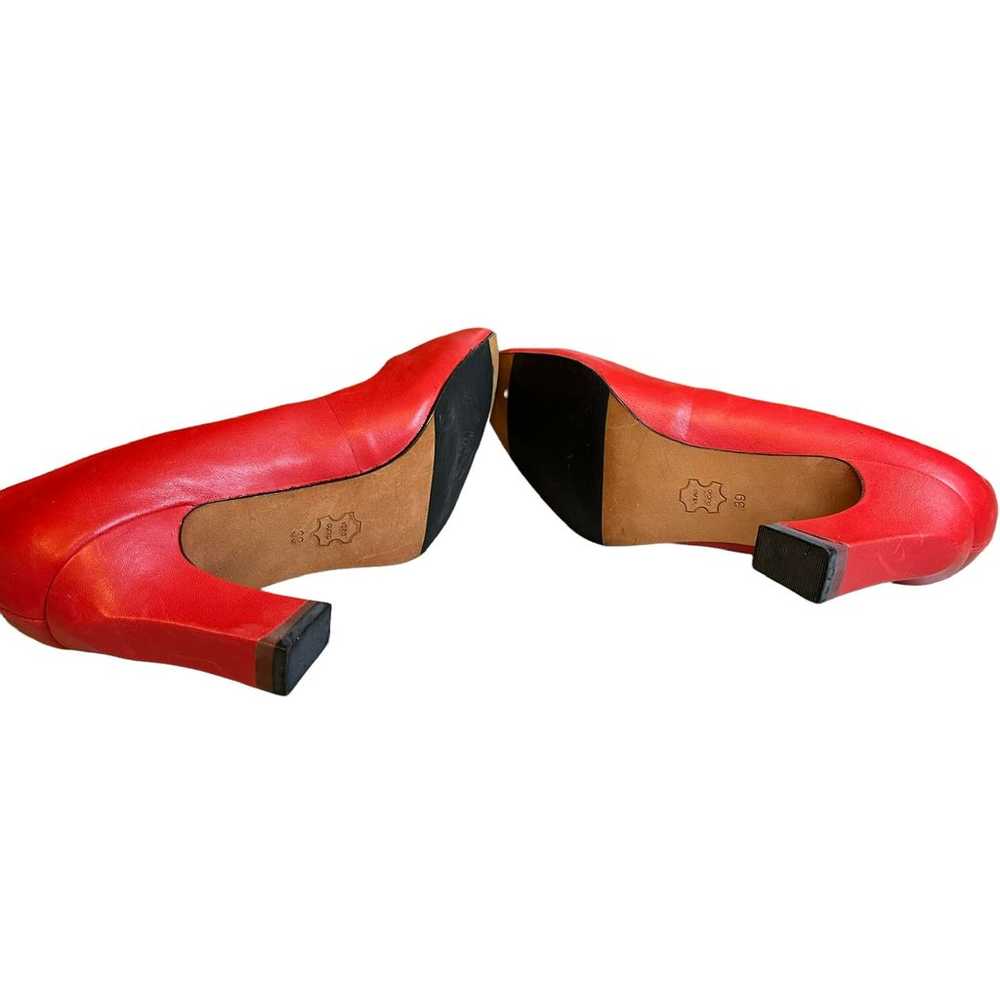 Vintage red leather pin up pumps - image 6