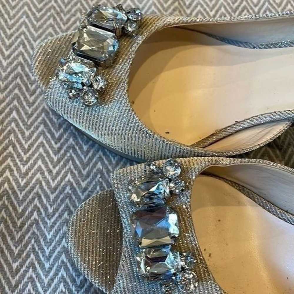 Mine West Peep Toe Jeweled Shimmer Heels - image 3