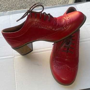 Justin Reece Dark Red England Loafer Heels - Size… - image 1