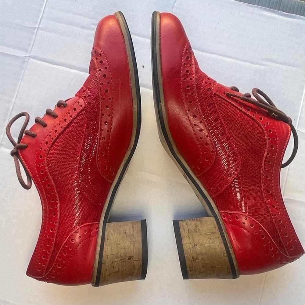Justin Reece Dark Red England Loafer Heels - Size… - image 2
