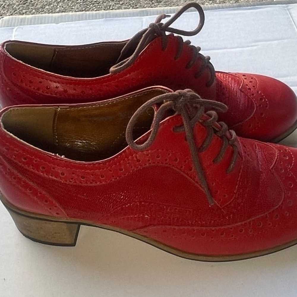 Justin Reece Dark Red England Loafer Heels - Size… - image 3