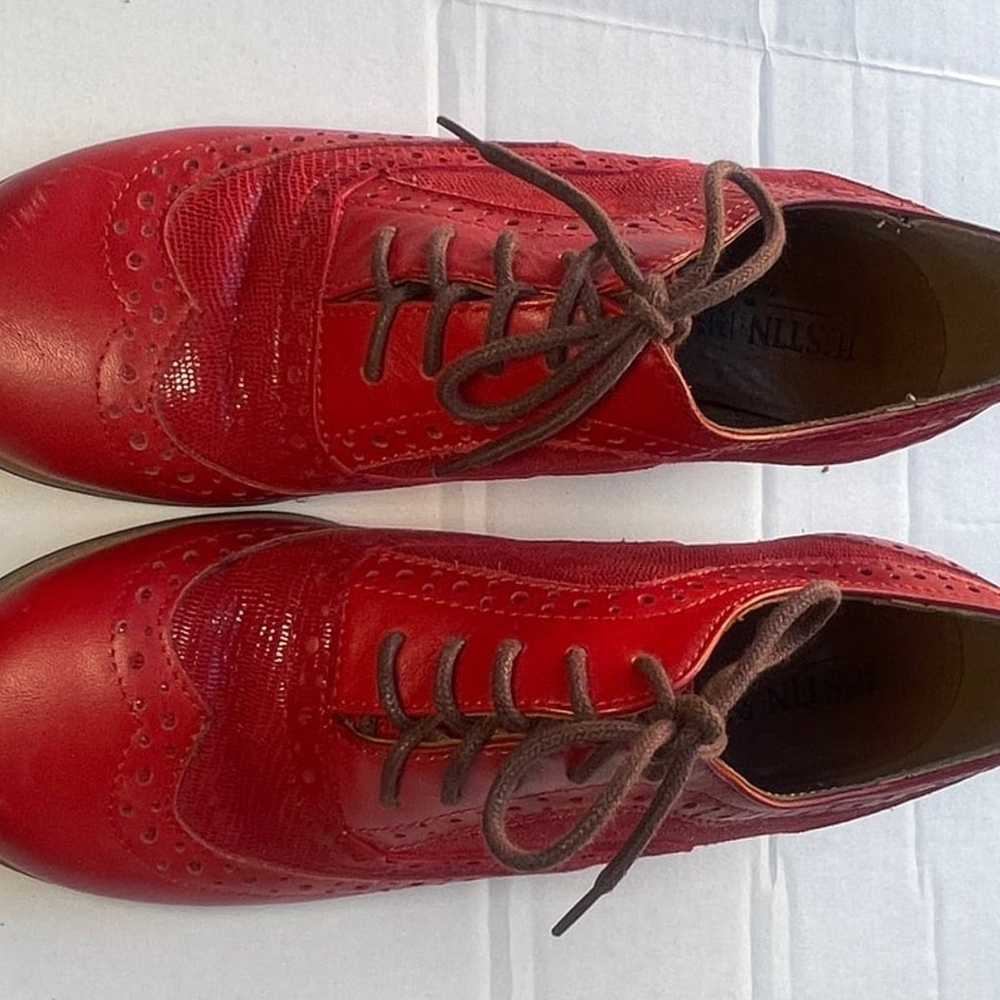Justin Reece Dark Red England Loafer Heels - Size… - image 5