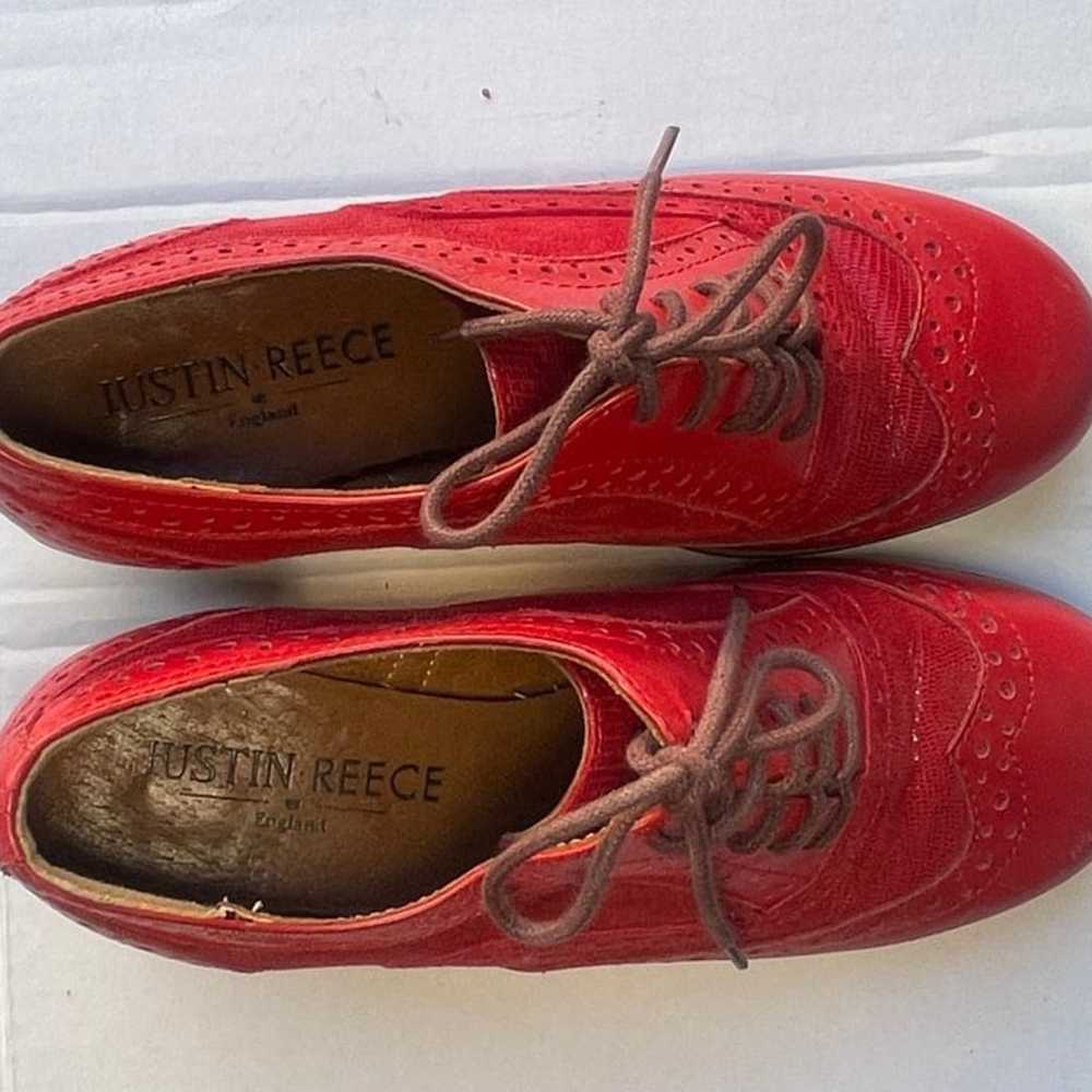 Justin Reece Dark Red England Loafer Heels - Size… - image 6