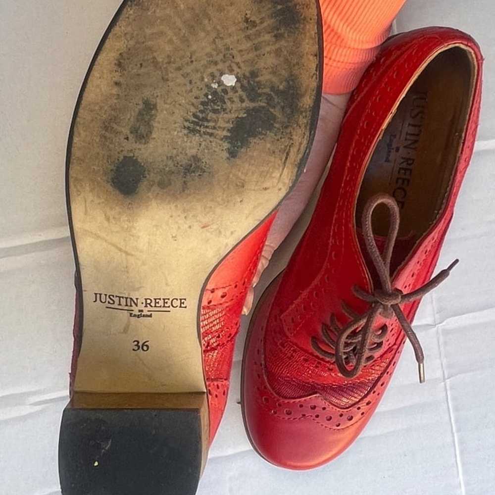 Justin Reece Dark Red England Loafer Heels - Size… - image 8