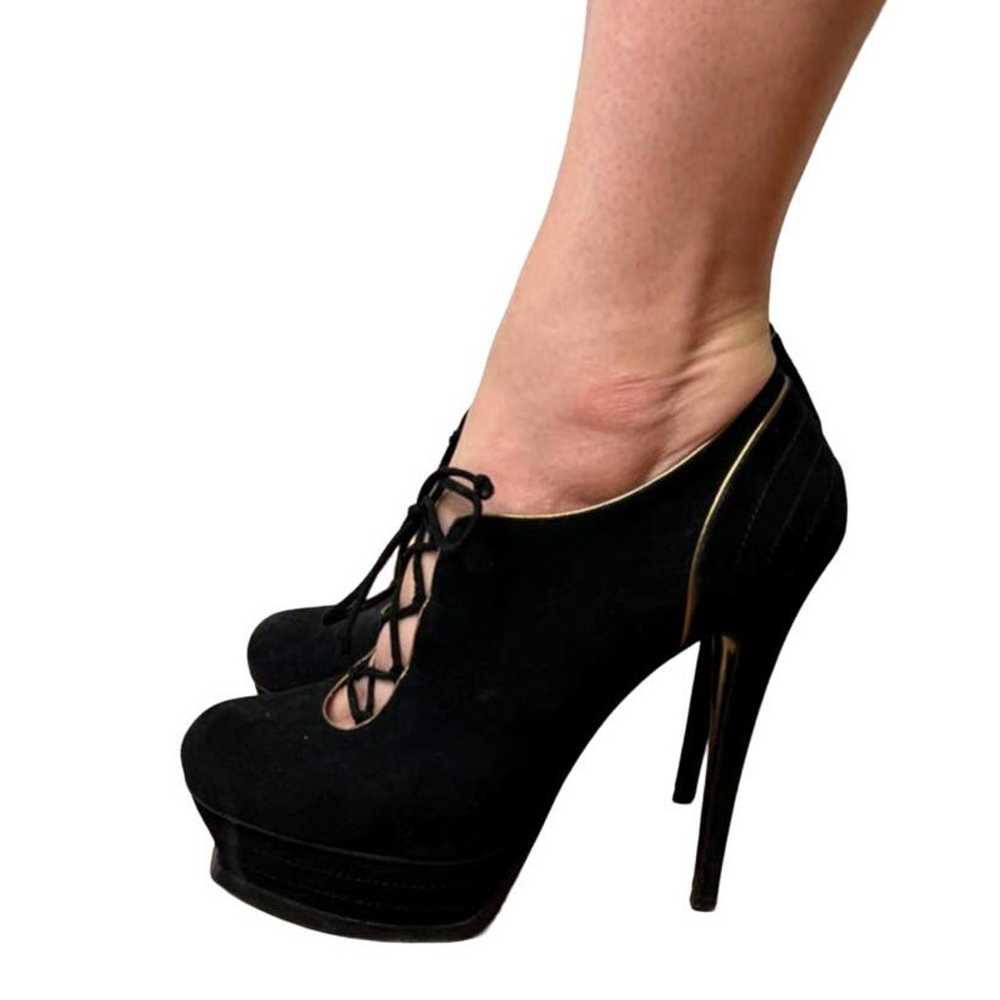 YSL 7.5 Sexy Lace Up Corset Platform Booties Kid … - image 1
