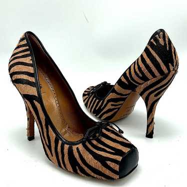 Alaia brown black zebra print heels size 8.5 (39) - image 1
