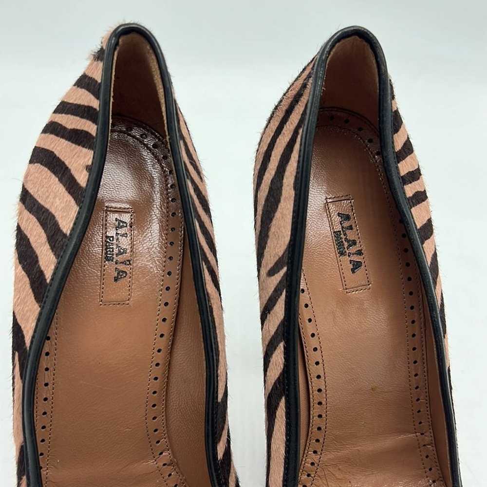 Alaia brown black zebra print heels size 8.5 (39) - image 3